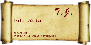 Tuli Júlia névjegykártya