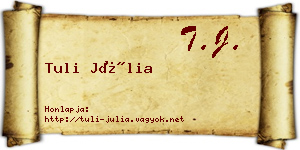 Tuli Júlia névjegykártya